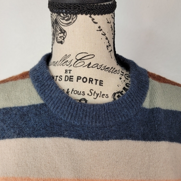 Madewell Sweater Small Elmwood Striped Multicolor Crewneck G9616 - Picture 4 of 8